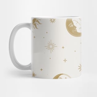 Boho Creative Hippie Pattern Design Geometric Texture Sun Moon Stars Space Universe Mug